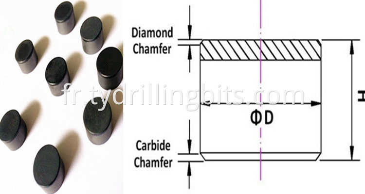 1308 Inserts de coupe PDC pour les bits PDC d'extraction de charbon